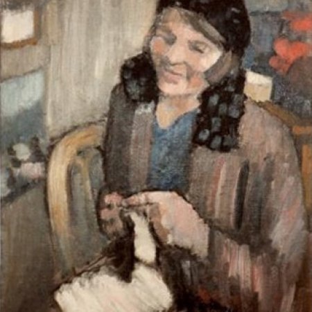 Lina tricotant la layette pour René