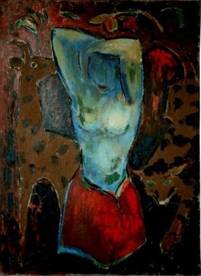 Femme au torse bleu