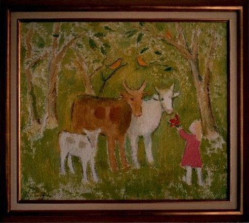La fillette et les vaches