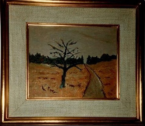 Paysage à l'arbre au bord de la route