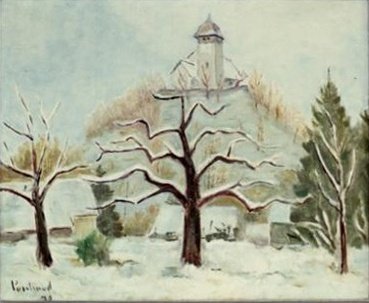 Le temple de Château-d’Oex en hiver