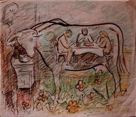 Dessin pour le rôti du bœuf
