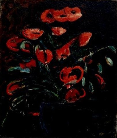 Pavots rouges dans un vase