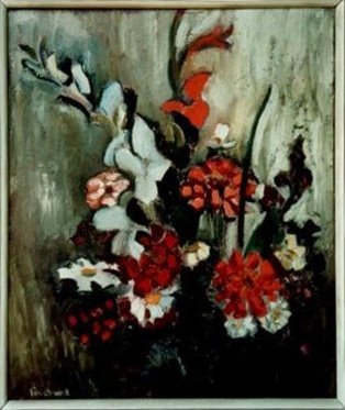 Bouquet de zinnias et de glaïeuls