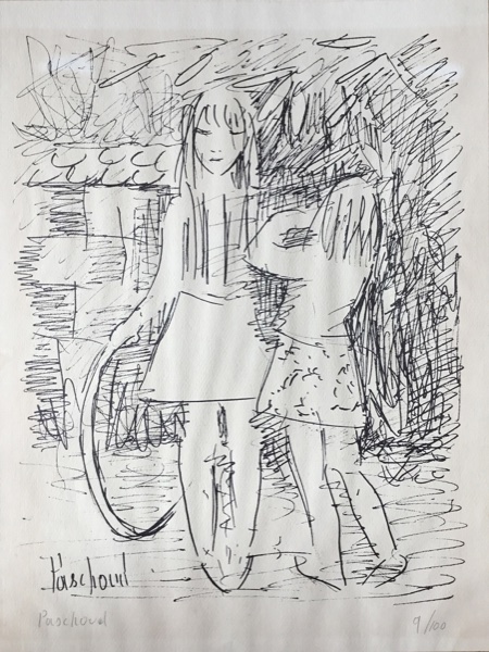 Deux fillettes au cerceau