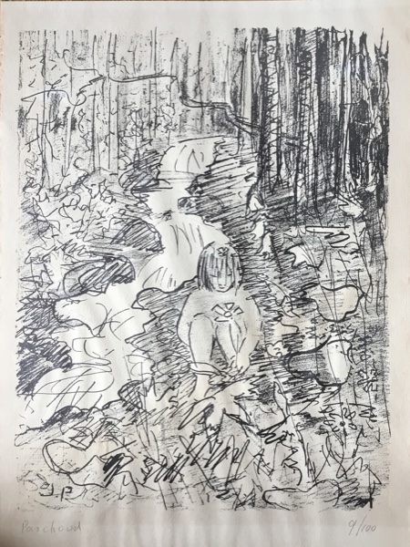 Fillette au bord d’un ruisseau