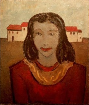 Femme aux toits rouges