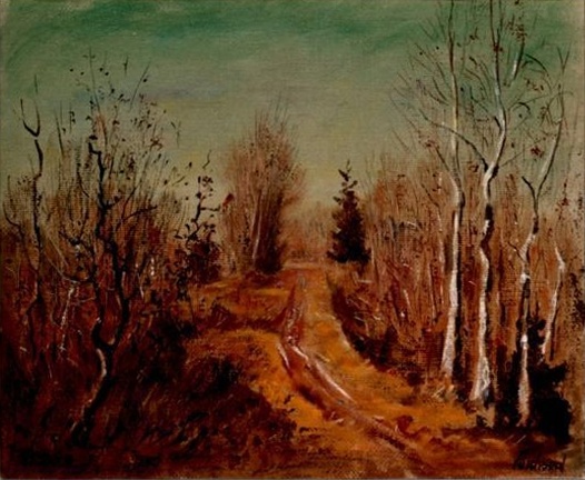 Chemin près de la Sarine en automne
